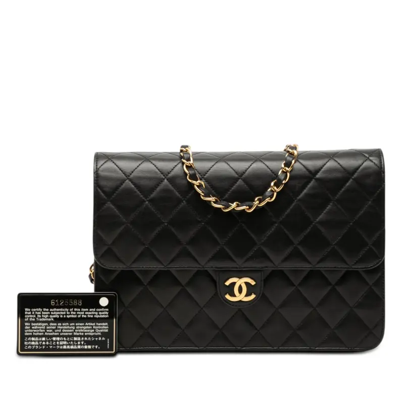 Chanel Classic Single Flap Medium Piel Cordero Negra