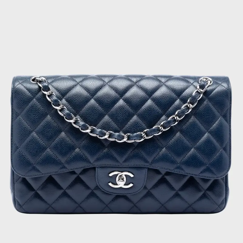 Chanel Jumbo Classic Double Flap Caviar Navy Blue
