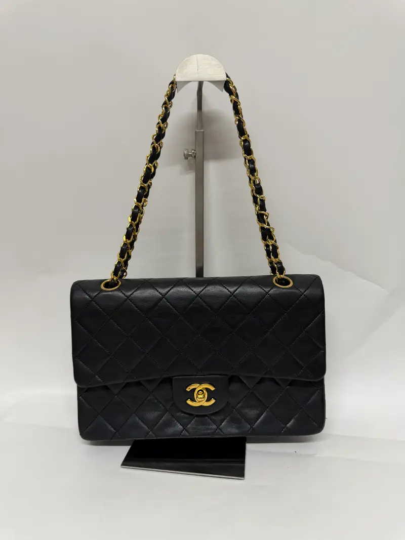 Chanel Timeless 25 Lambskin Negro Double Flap - Serie 9