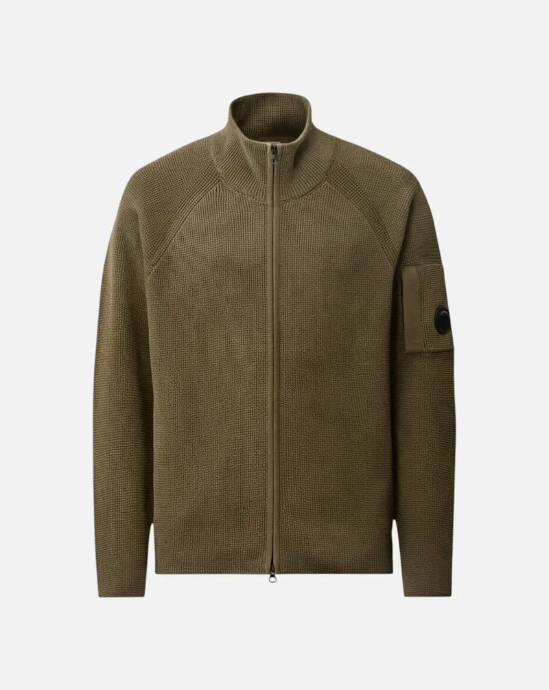 Chaqueta C.P. Company Waffle Knit Cotton Zip Lens Cardigan