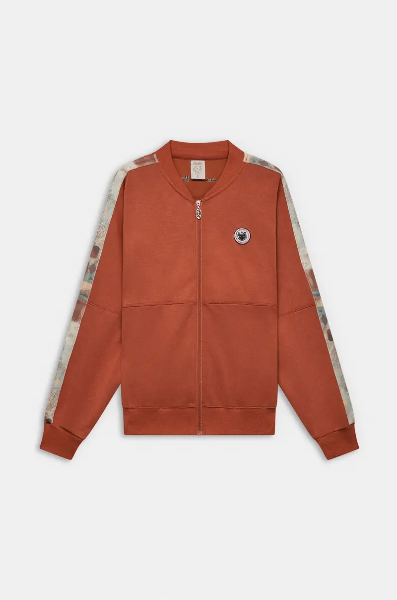Chaqueta deportiva naranja con cremallera