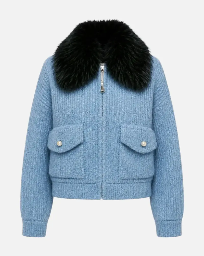 Chaqueta Essentiel Antwerp Kanada Knitted Jacket With Fur