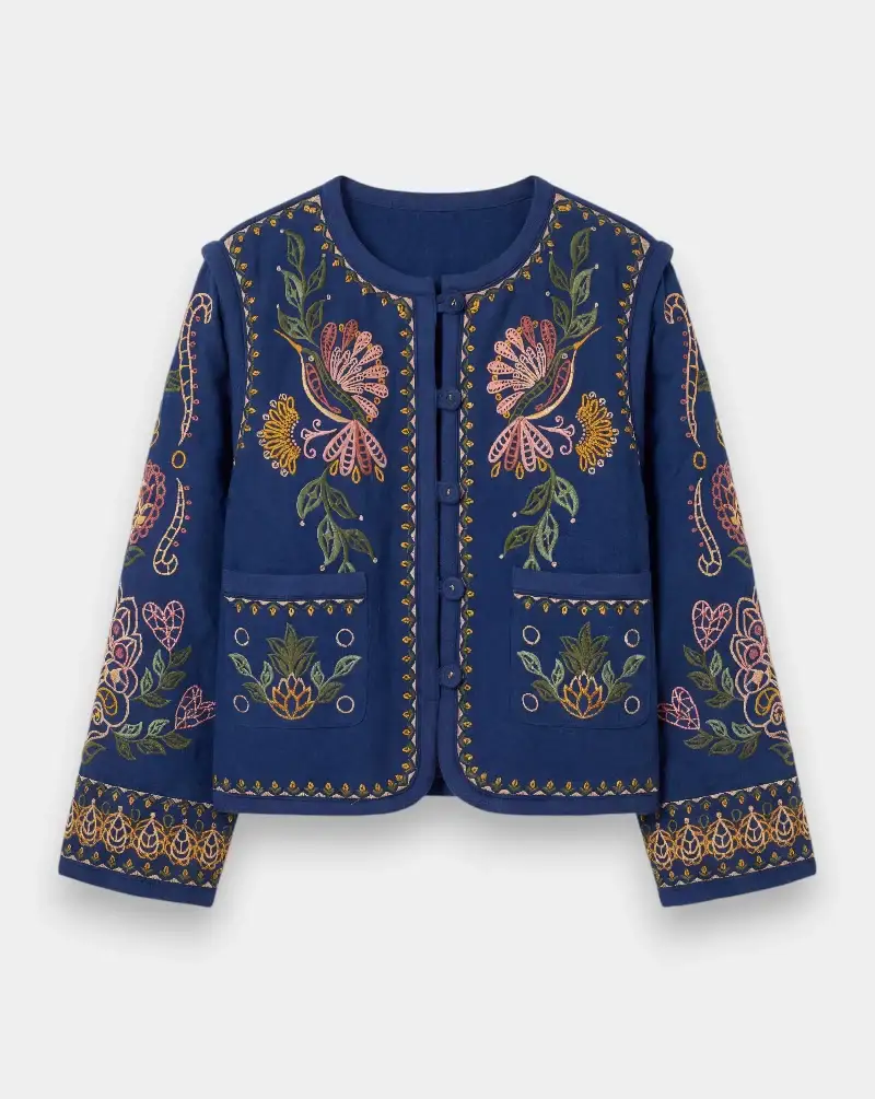 Chaqueta Farm Rio Embroidered Pockets Richelieu Jacket