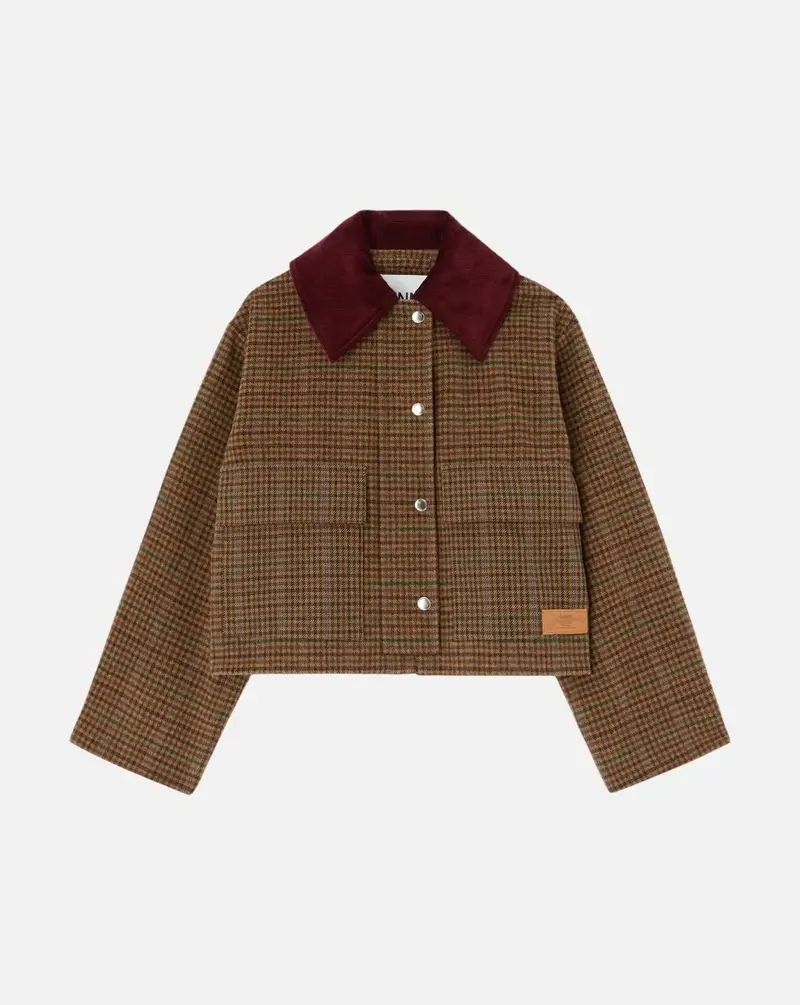 Chaqueta Ganni Heavy Check Twill Short Barn Jacket