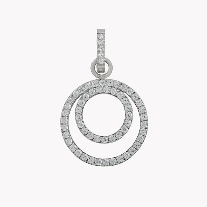 Charm de círculos con circonitas y acabado plata - mbyou