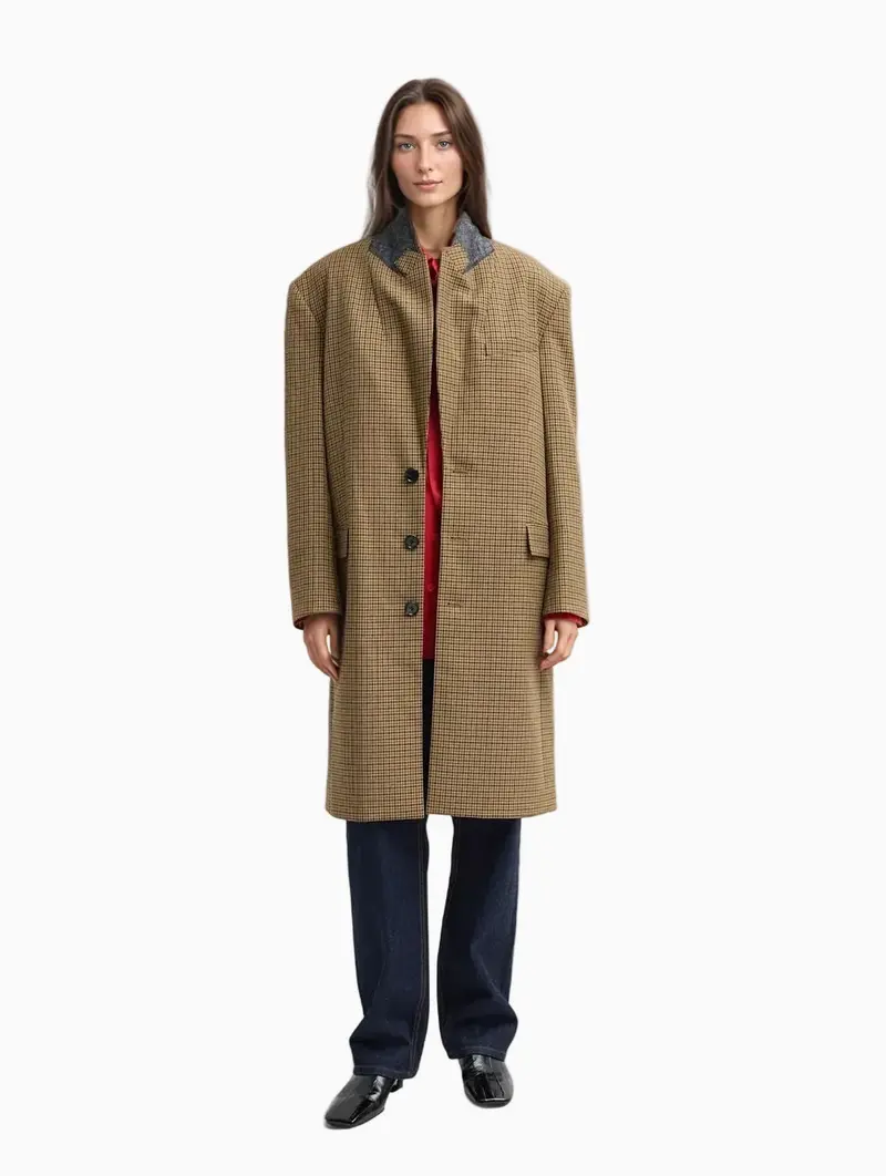 Checked coat