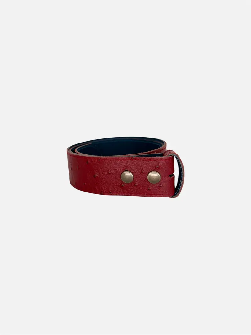 Cinturón Rojo Piel de Avestruz