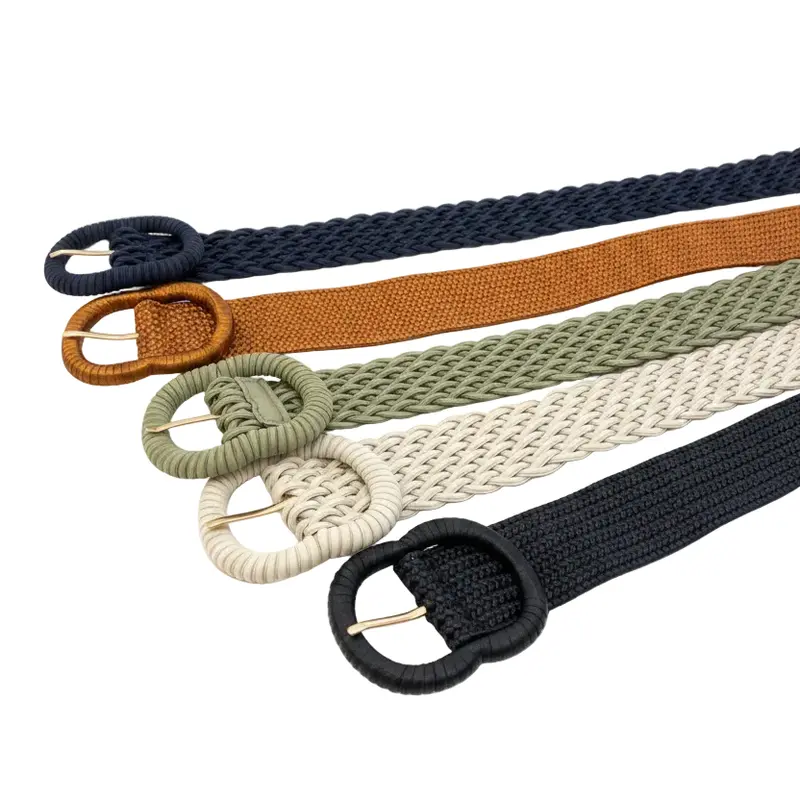 Cinturones elásticos con diferentes trenzados y colores