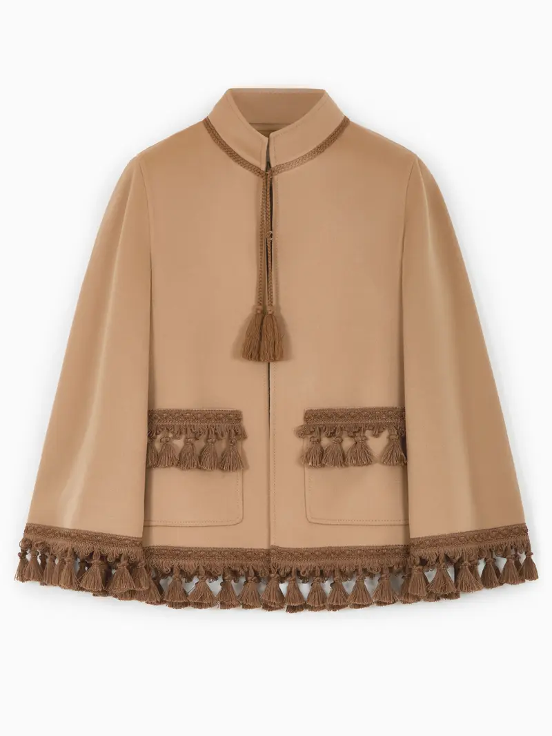 Coat with tassels