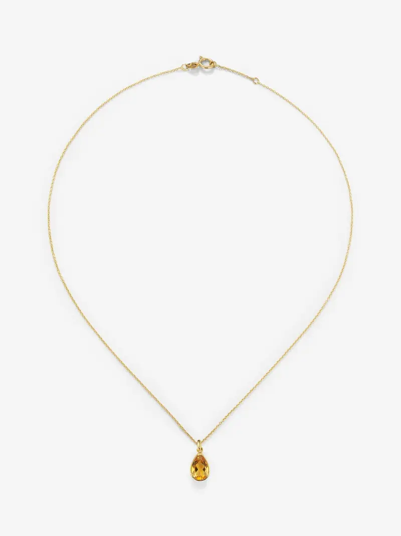 Colgante cadena de oro amarillo de 18K con citrino