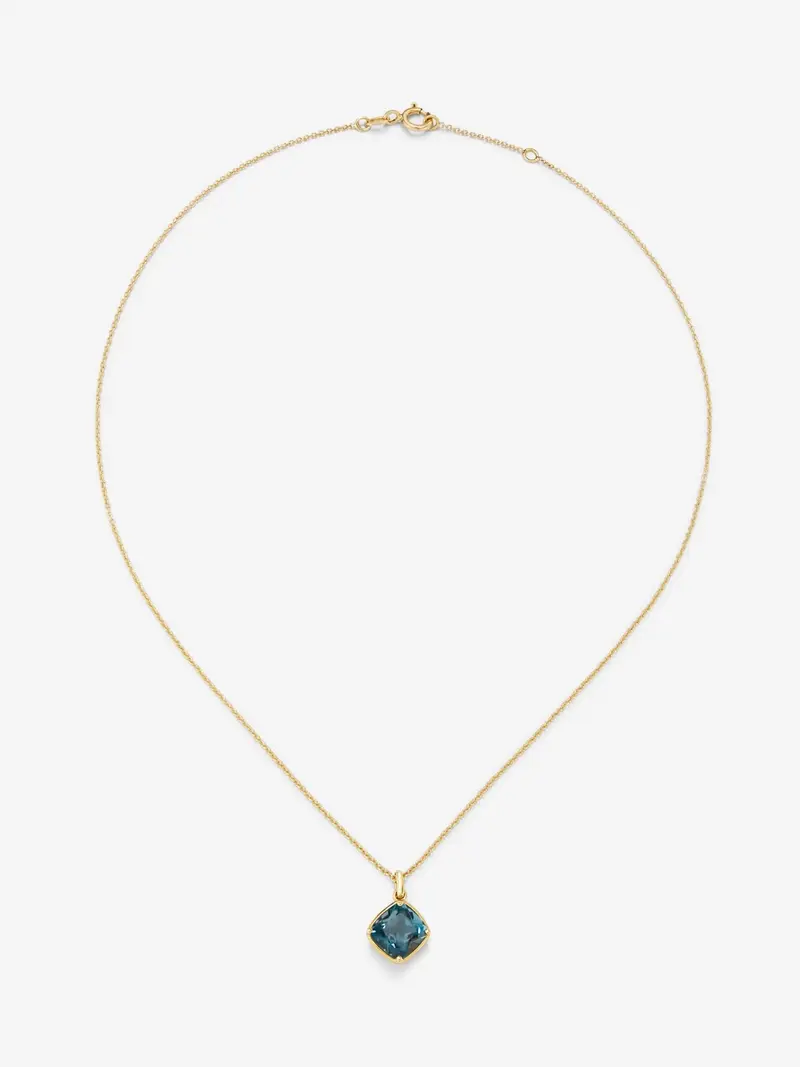 Colgante cadena de oro amarillo de 18K con topacio