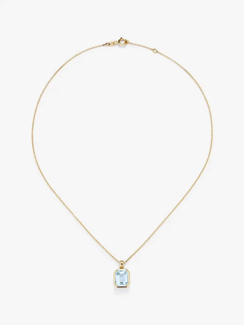 Colgante cadena de oro amarillo de 18K con topacio