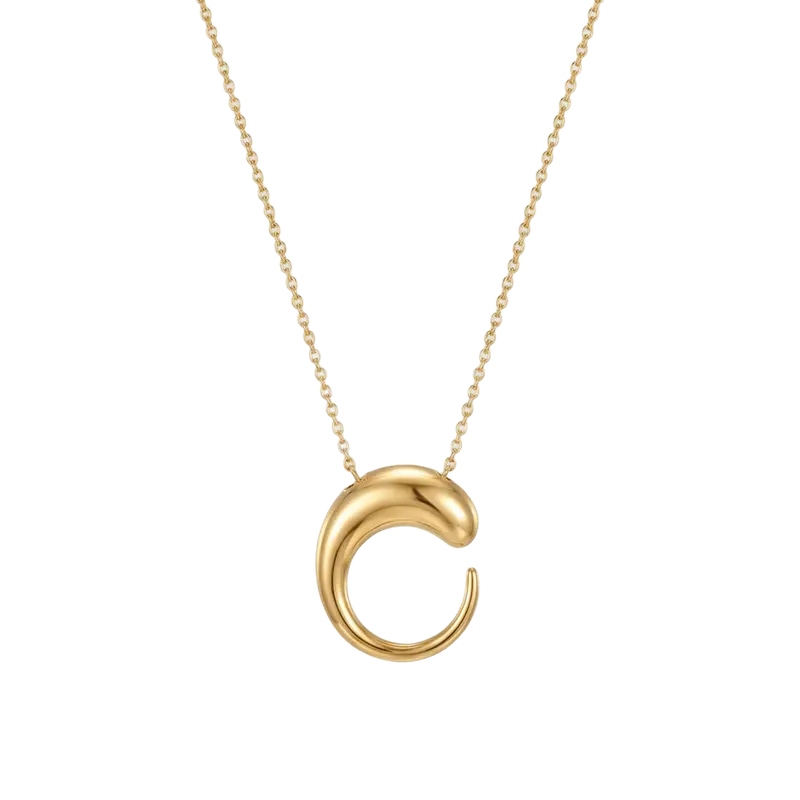 Colgante Creciente plata de ley 925 y baño de oro 18K
