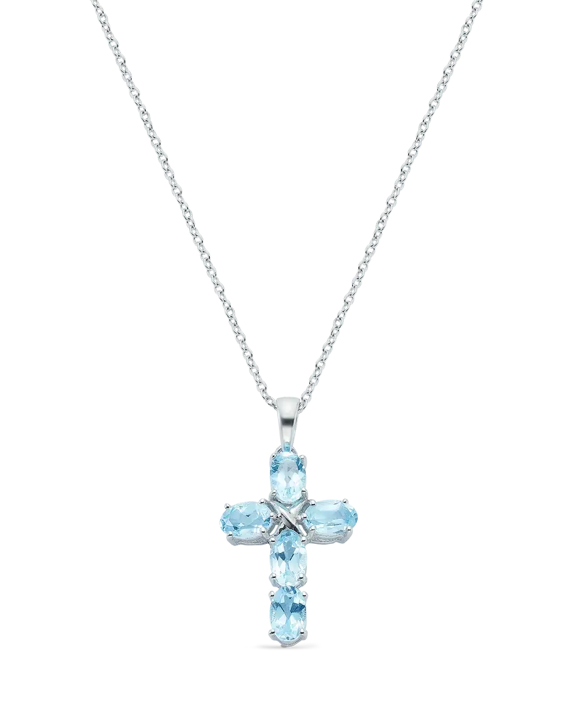 Colgante Cruz Blue Mini, plata