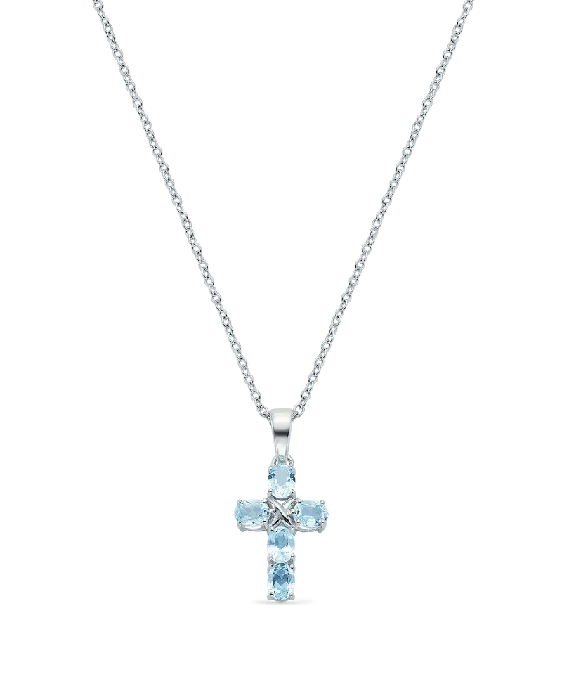 Colgante Cruz Blue, plata