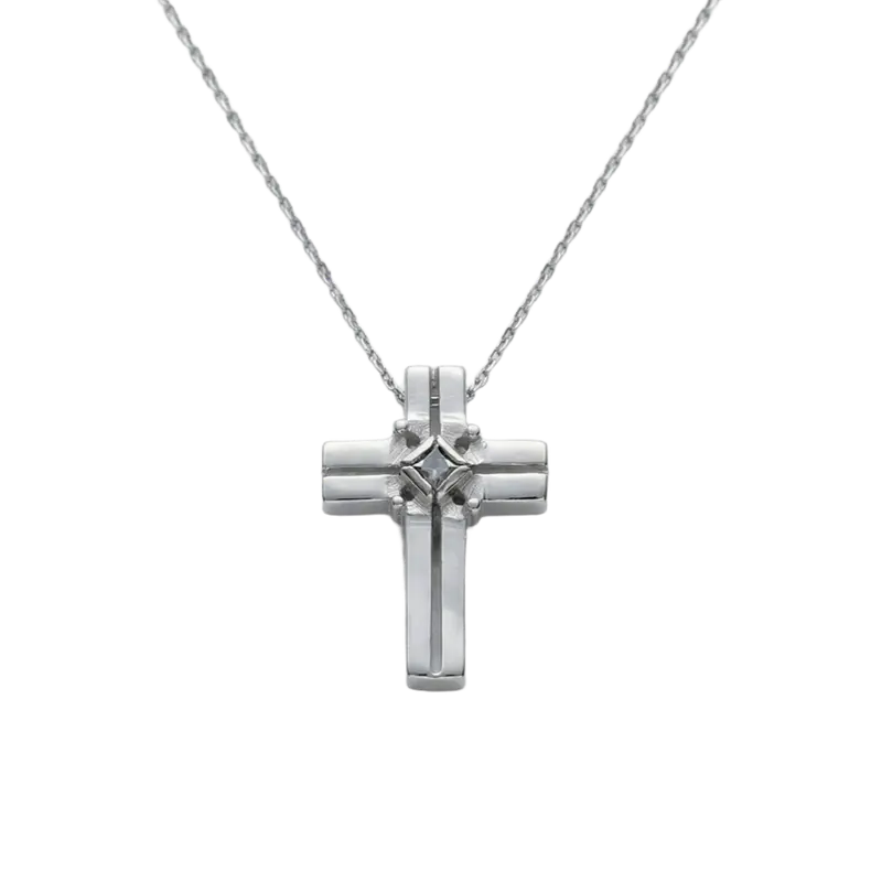 Colgante Cruz piedra plata