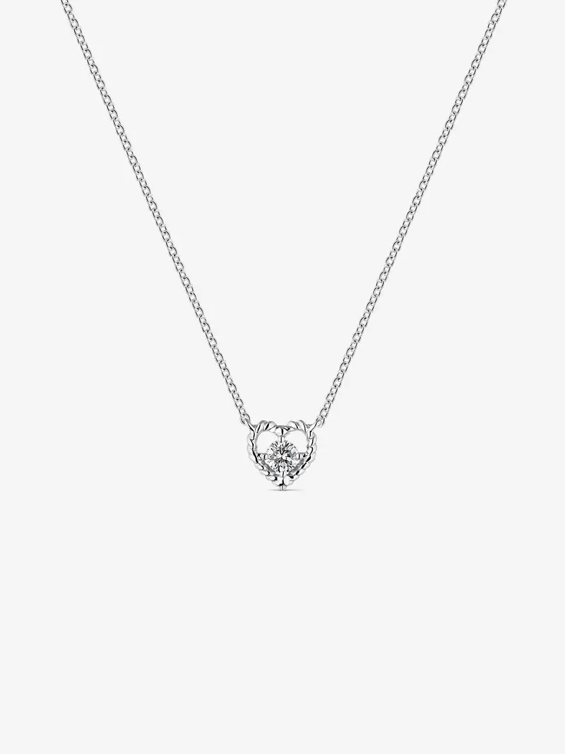 Colgante de grace de oro blanco con diamante