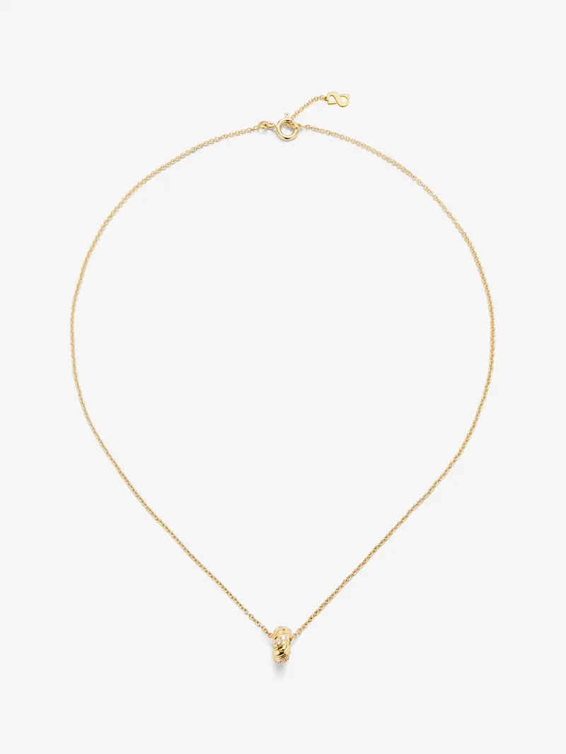 Colgante de oro amarillo de 18K con diamantes blancos en talla brillante de 0,18 cts