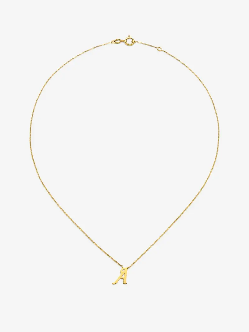 Colgante de oro amarillo de 18K con letra A