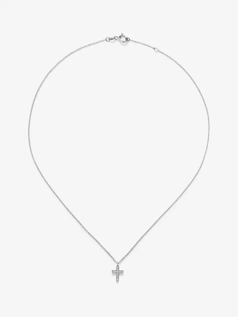 Colgante de oro blanco de 18K con 11 diamantes en talla brillante con un total de 0,07 cts