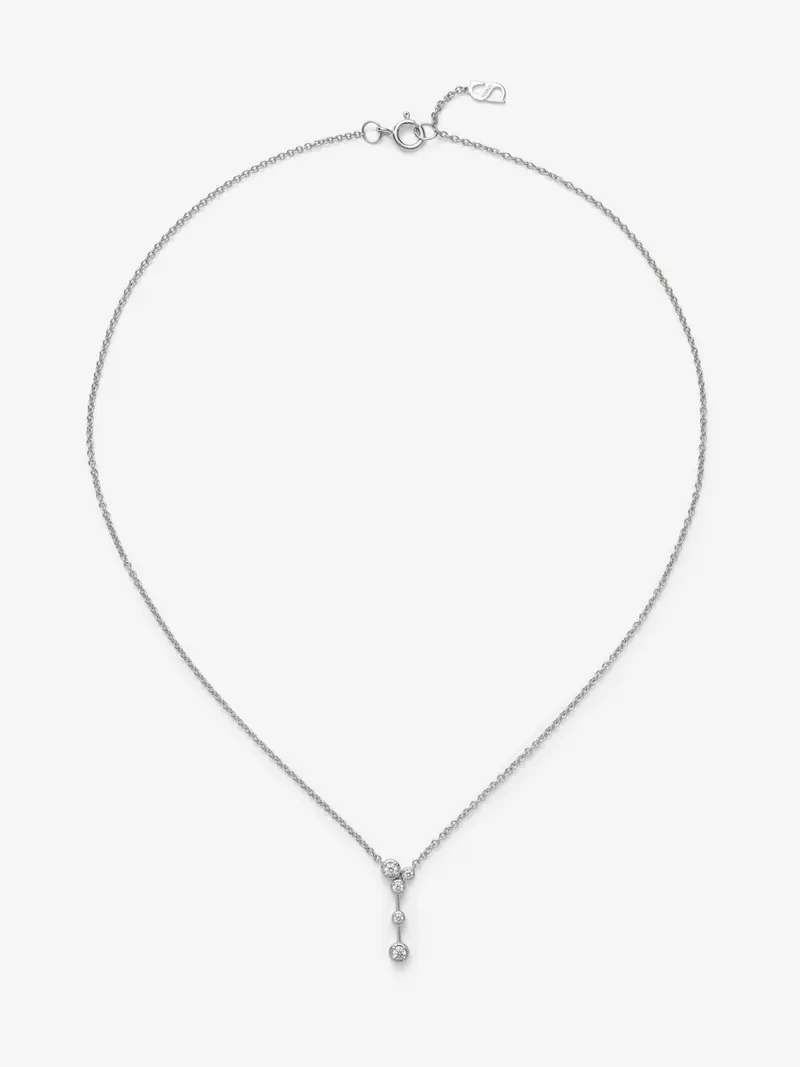 Colgante de oro blanco de 18K con 5 diamantes en talla brillante con un total de 0,13 cts
