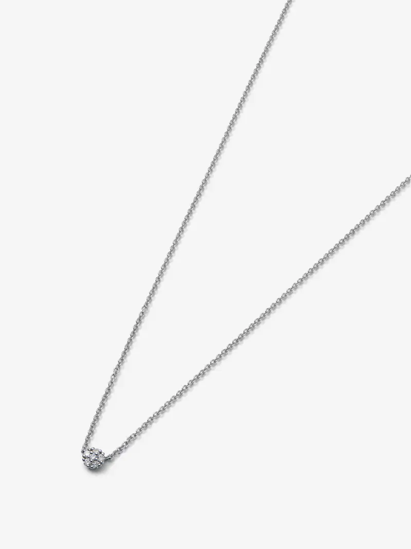 Colgante de oro blanco de 18K con 6 diamantes en talla brillante con un total de 0,08 cts