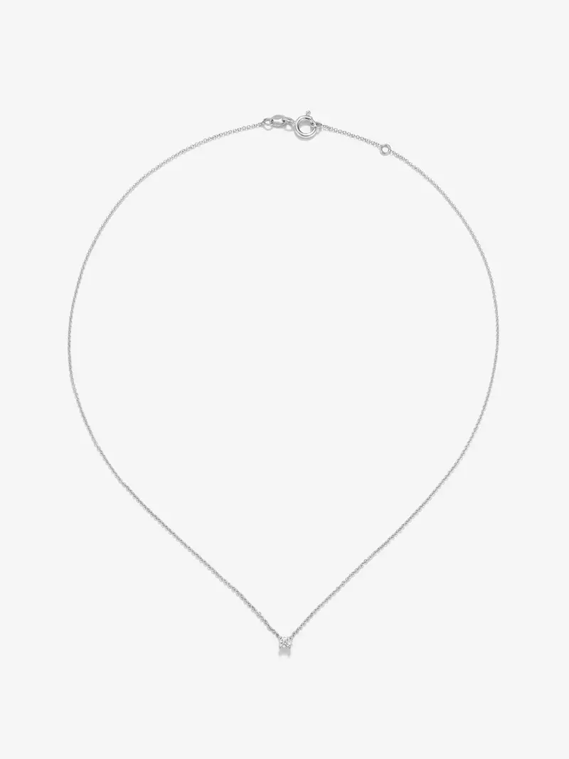 Colgante de oro blanco de 18K con diamante en talla brillante con un total de 0,25 cts