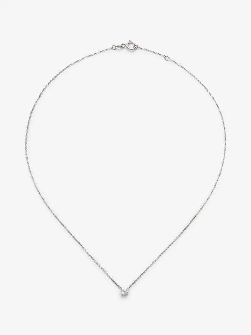 Colgante de oro blanco de 18K con diamante en talla brillante de 0,20 cts