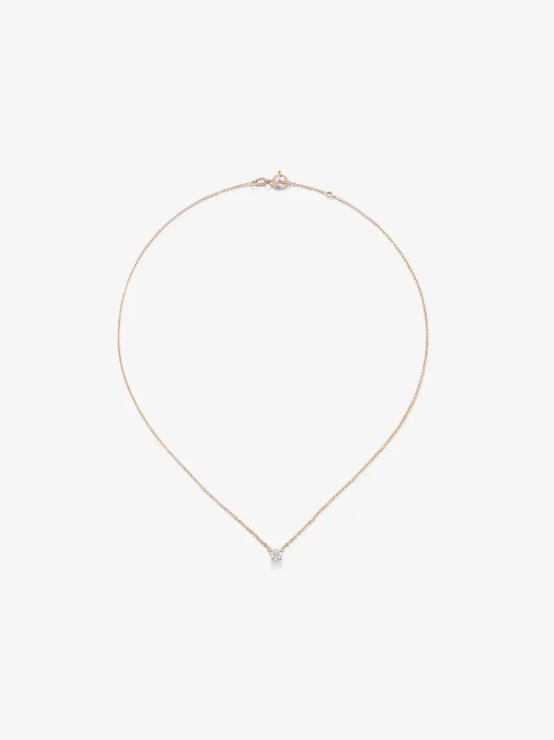 Colgante de oro blanco de 18K con diamante en talla brillante de 0,3 cts
