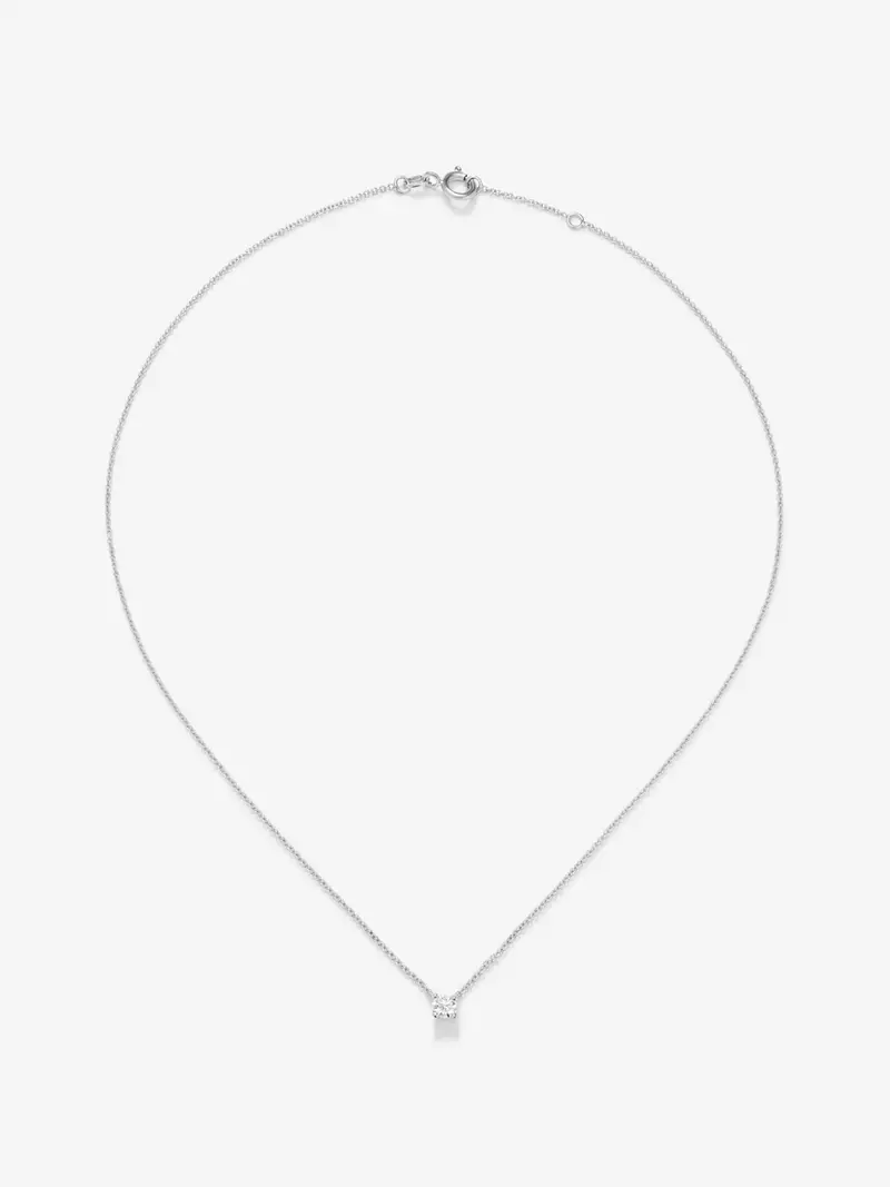 Colgante de oro blanco de 18K con diamante en talla brillante de 0,30 cts