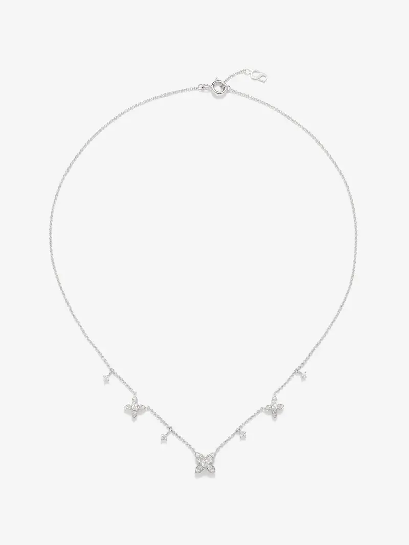 Colgante de oro blanco de 18K con diamantes blancos en talla brillante de 0,6 cts