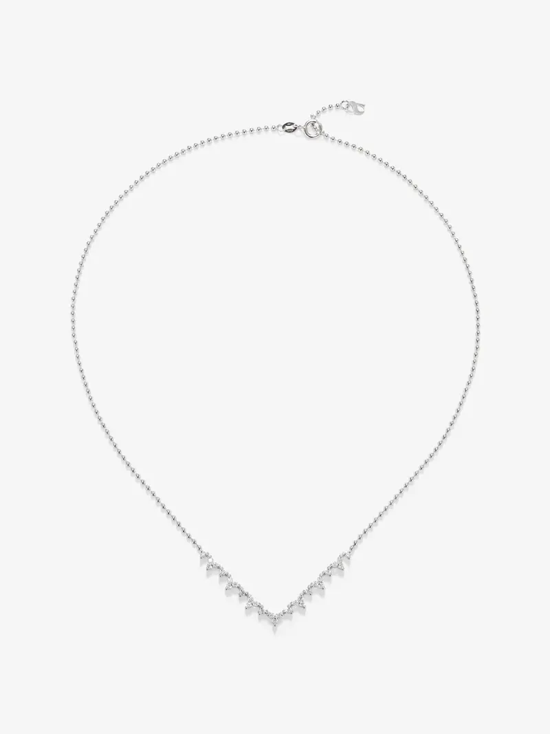 Colgante de oro blanco de 18K con diamantes blancos en talla brillante de 1,25 cts