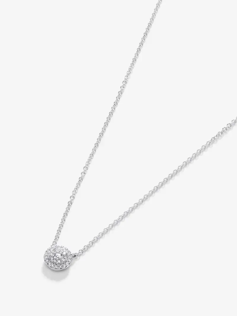 Colgante de oro blanco de 18K con diamantes en talla brillante de 0,1 cts