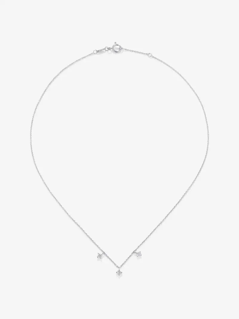 Colgante de oro blanco de 18K con diamantes en talla brillante de 0,33 cts