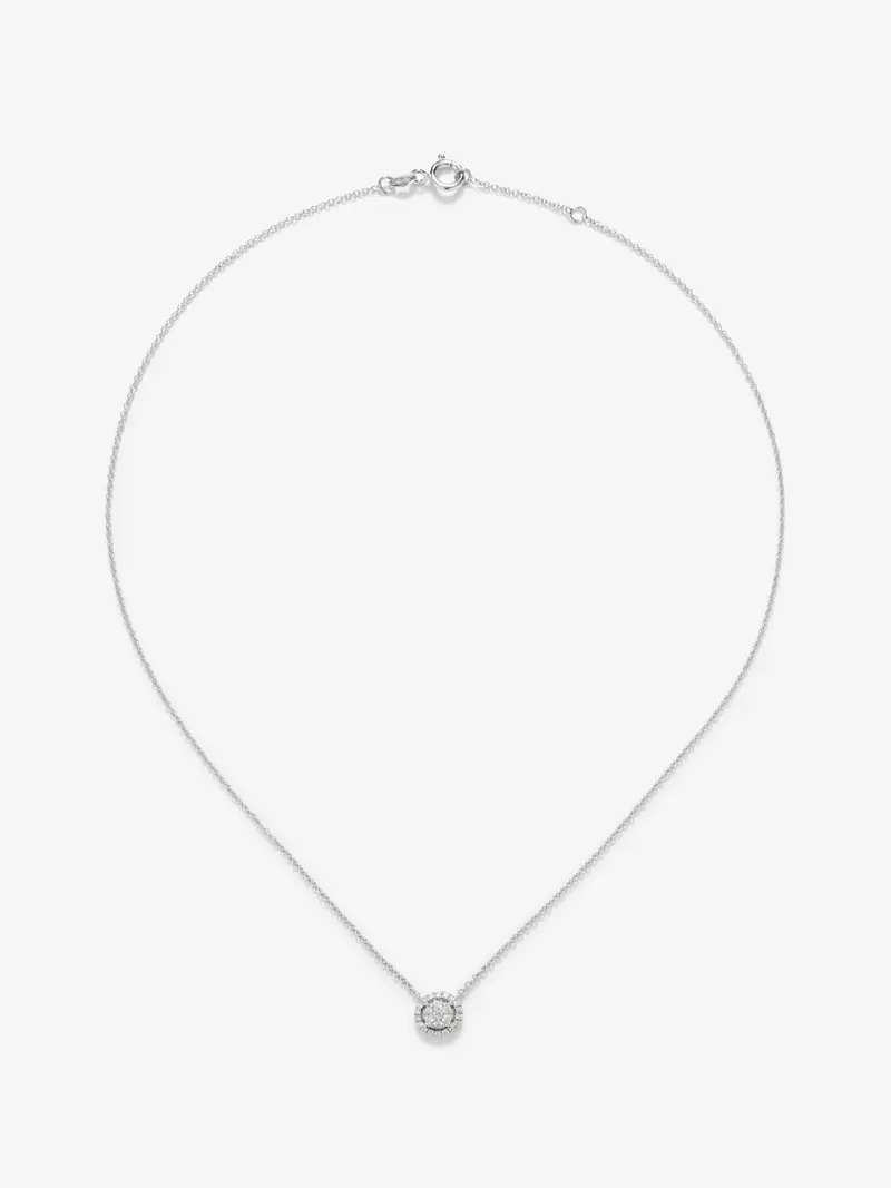 Colgante de oro blanco de 18kt con diamantes