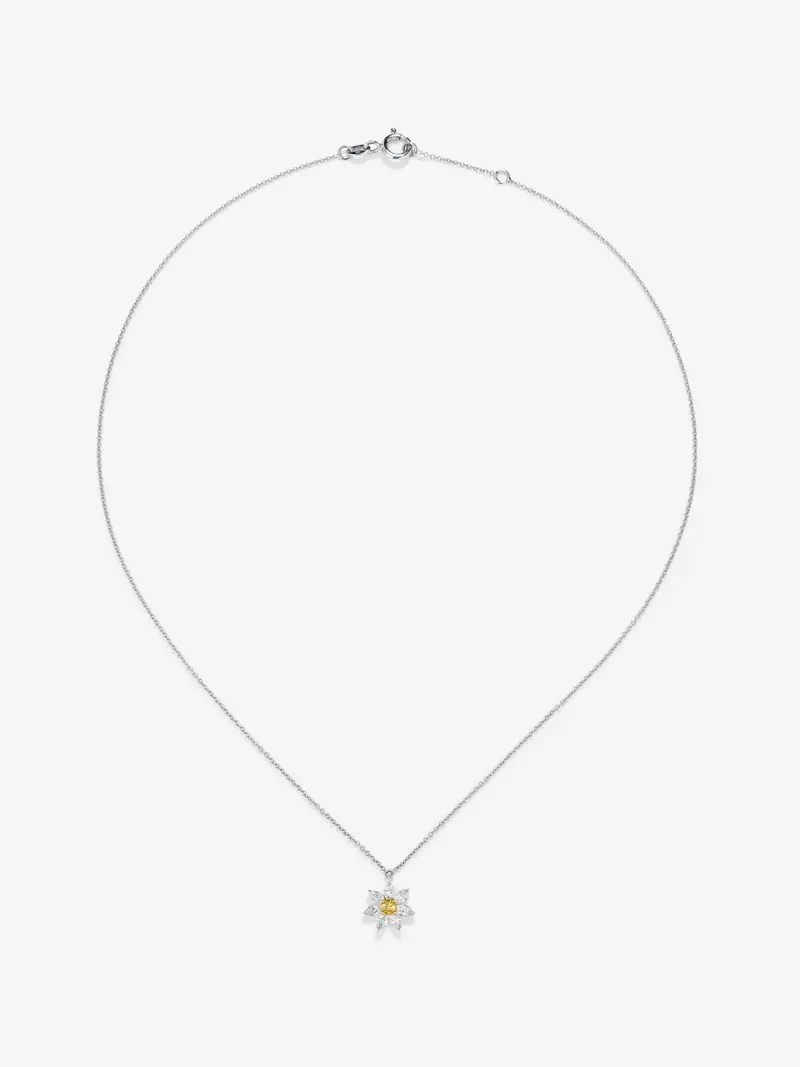 Colgante de oro blanco y oro amarillo de 18kt con diamantes