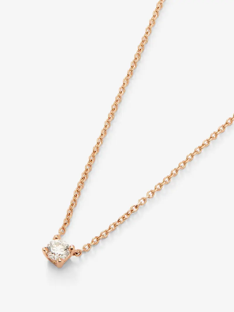 Colgante de oro rosa de 18kt con diamantes