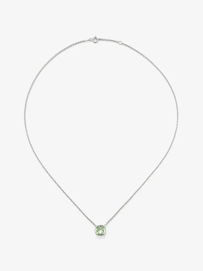 Colgante de plata 925 con amatista verde en talla brillante de 2,1 cts