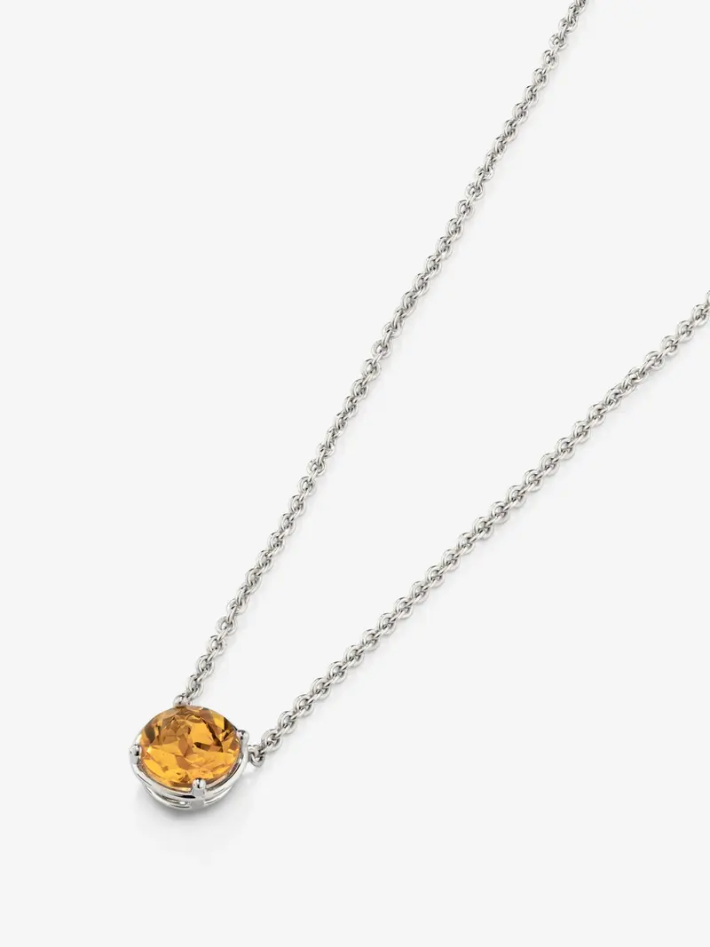 Colgante de plata 925 con cuarzo citrino amarillo en talla brillante de 1,94 cts