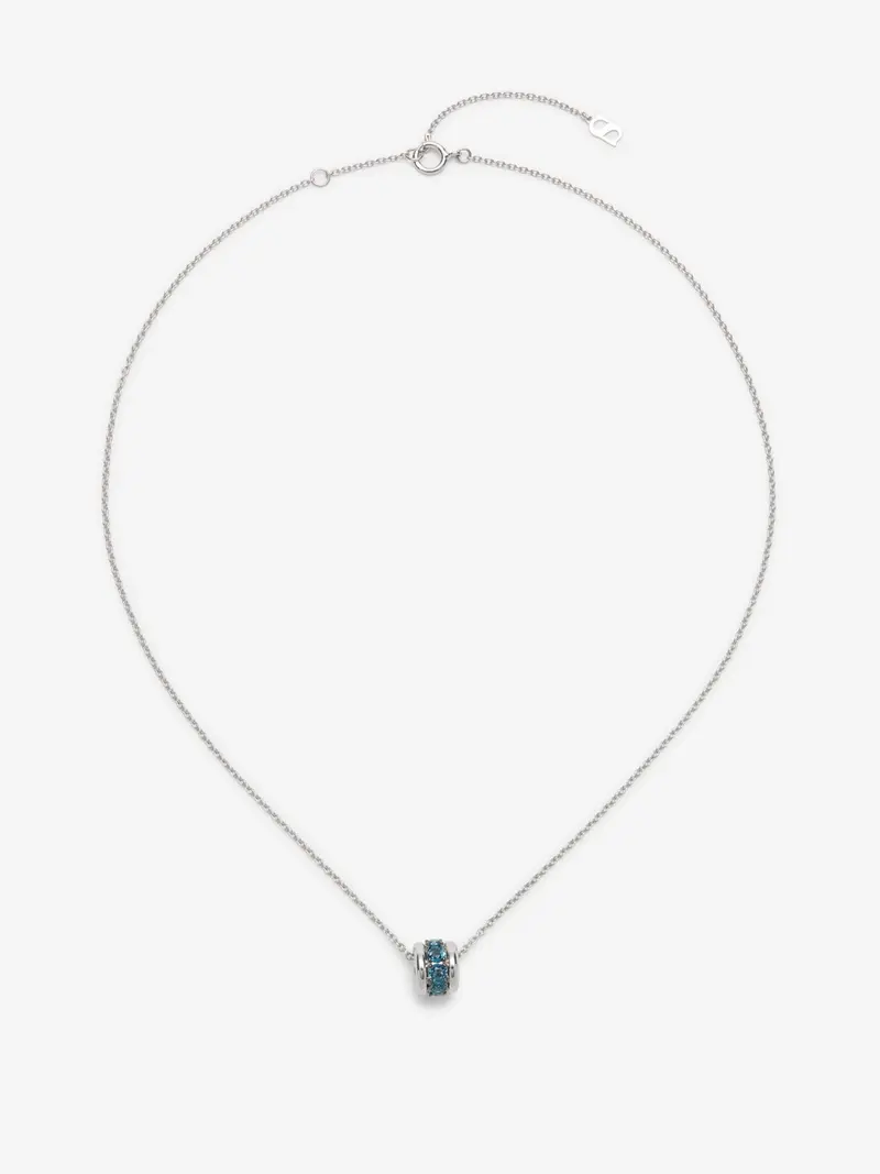 Colgante de plata 925 con pavé de topacios azul london en talla brillante