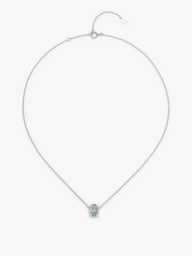 Colgante de plata 925 con pavé de topacios azul swiss en talla brillante