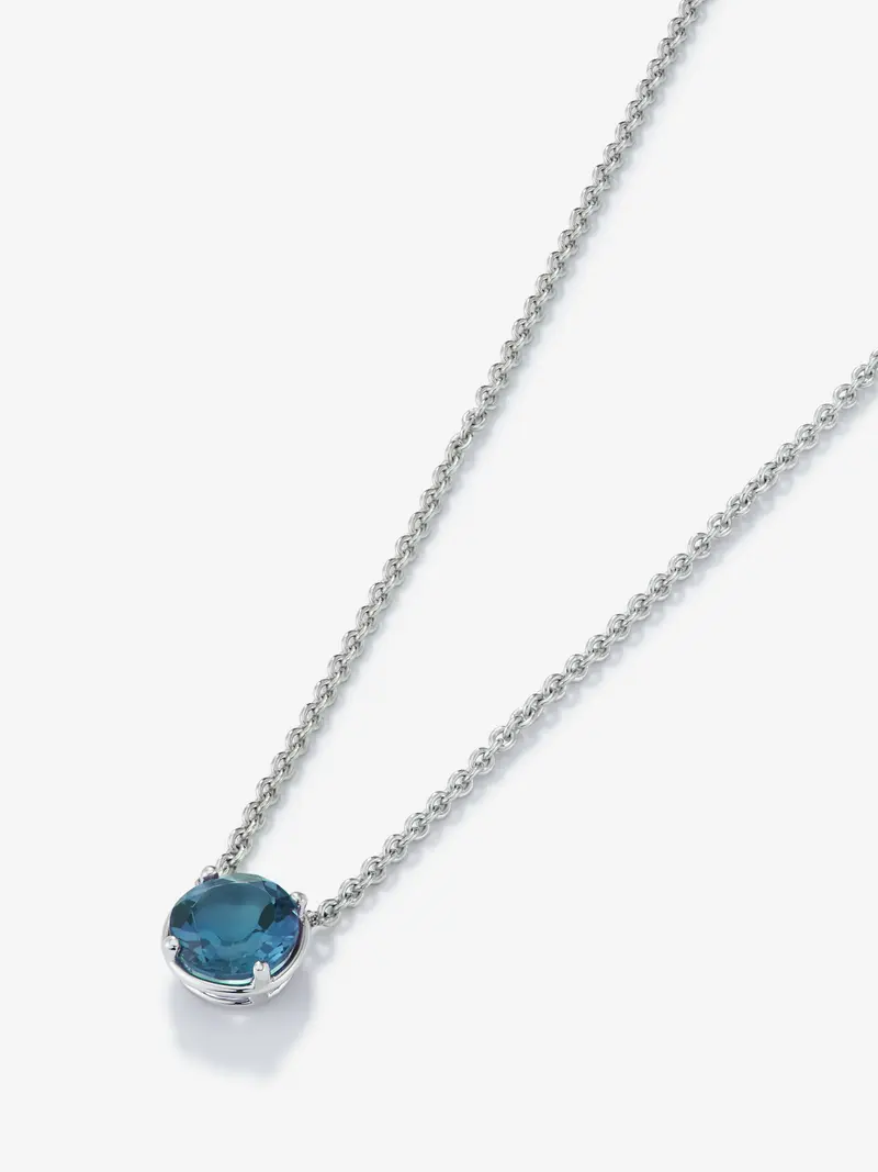 Colgante de plata 925 con topacio azul London en talla brillante de 2,61 cts