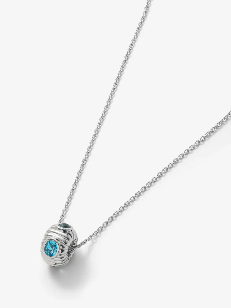 Colgante de plata 925 con topacio azul London y azul swiss