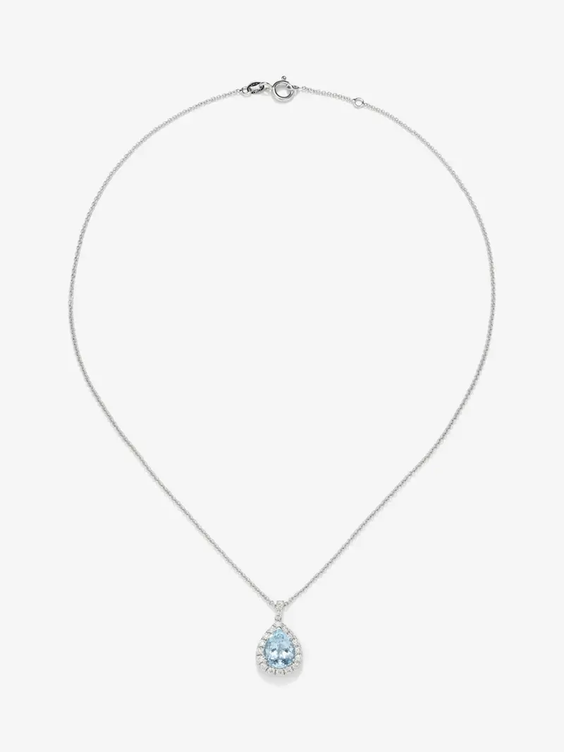 Colgante de plata 925 con topacio azul sky