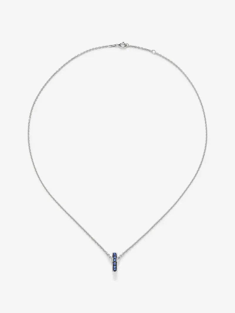 Colgante de plata 925 con zafiros azules en talla brillante de 0,68 cts