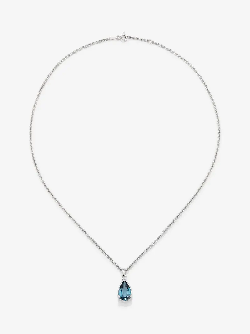 Colgante de plata con topacio azul