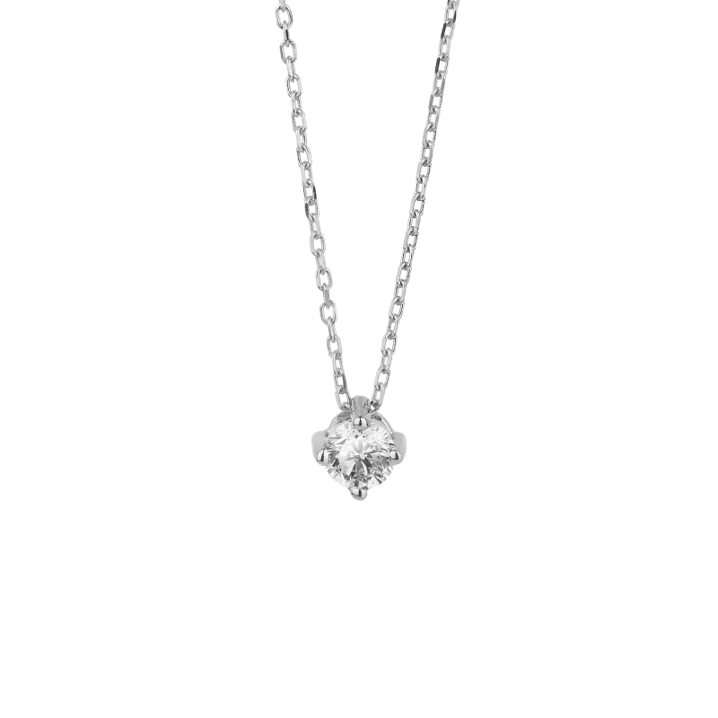 Colgante diamante 0,10 ct, oro blanco