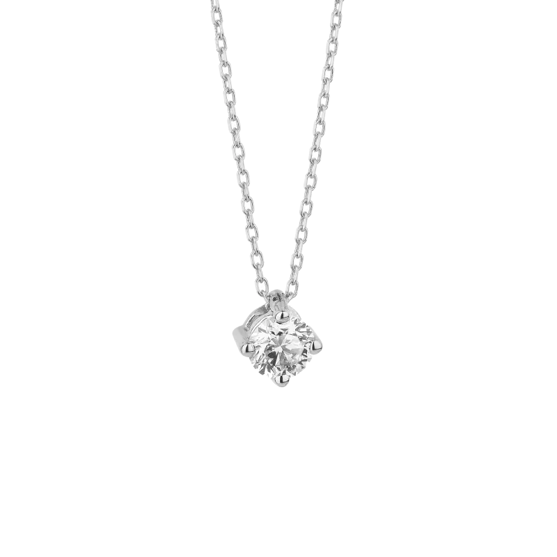 Colgante diamante 0,33 ct, oro blanco