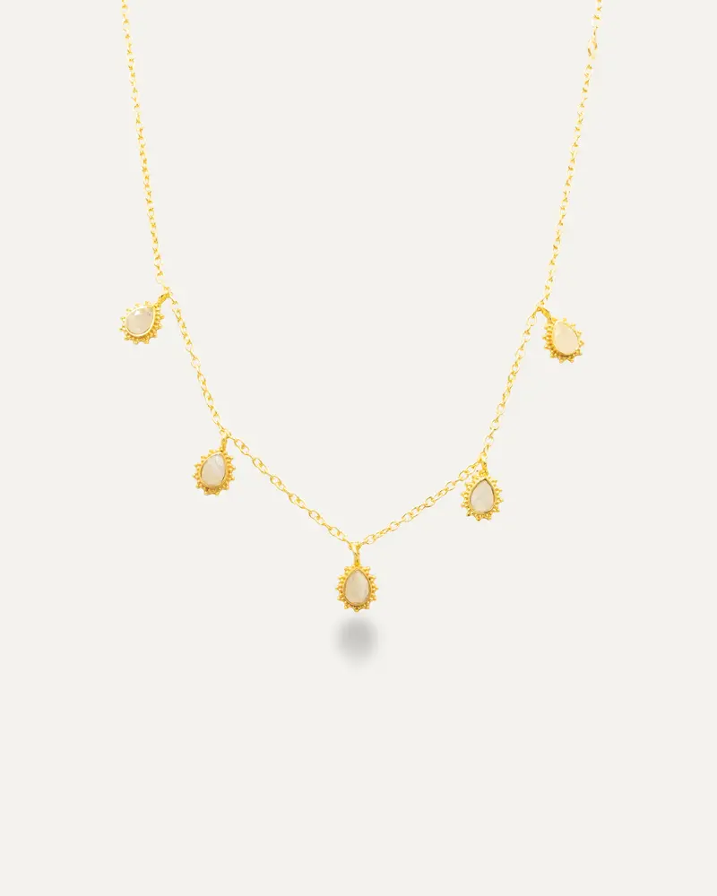 Colgante Dorado Drop Piedra Luna