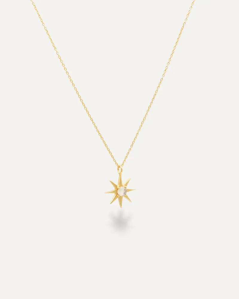 Colgante Dorado Estrella Piedra Luna